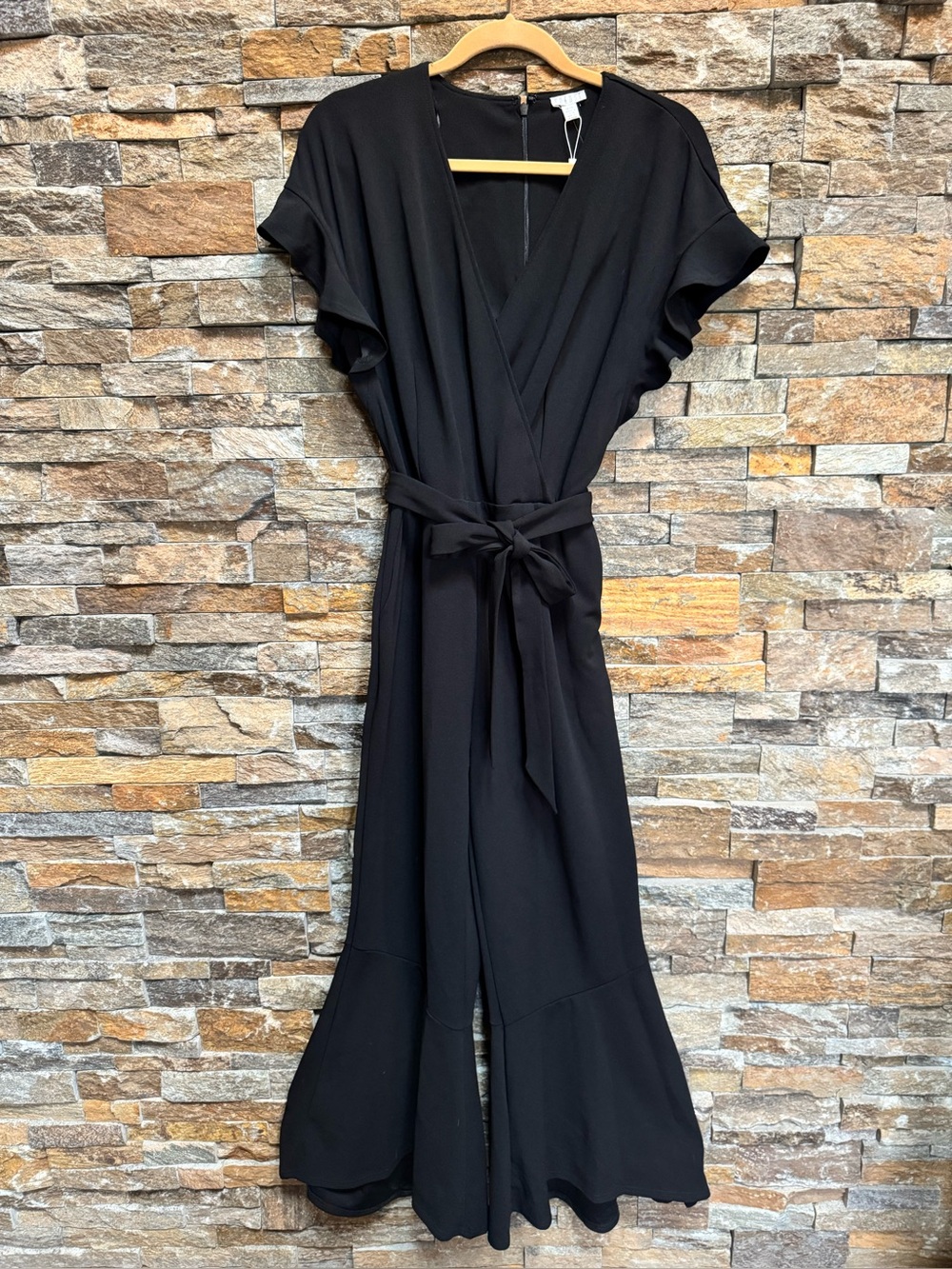 Spense One Piece Jumpsuit Black Flare Leg Sz 14 Elegant Classic Party Old Money